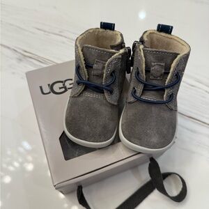 UGG Charcoal Kids Boots with Navy Accents